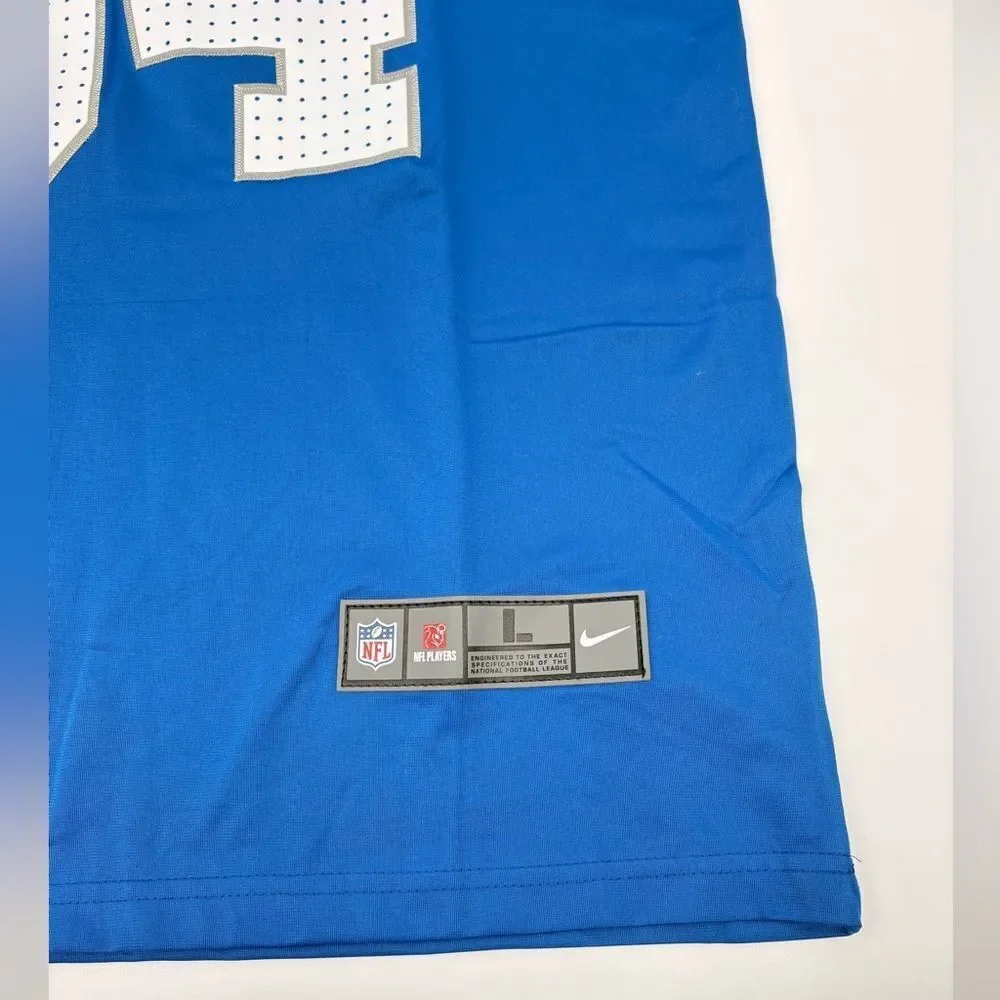 New | Nike Anzalone Detroit lions Football Jersey with Silver Accents | large